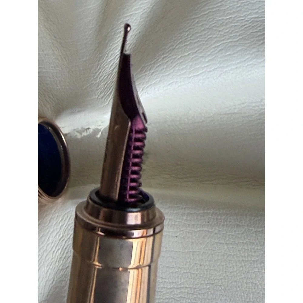 Visconti Firenze Blue Fountain Pen Rose Gold Trim‎ Medium Nib w/ Box & Ink